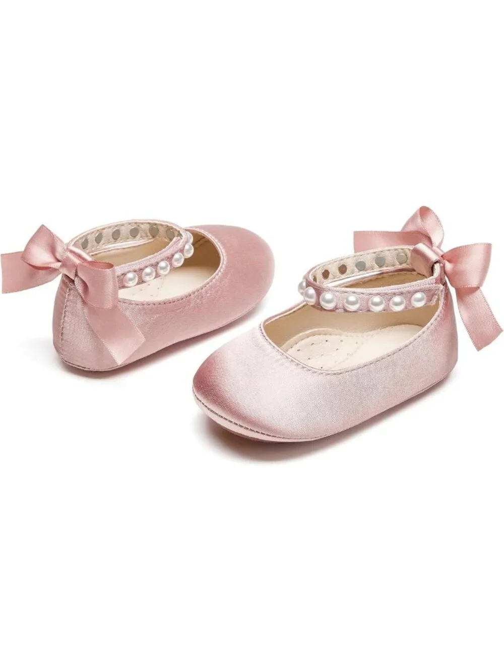 Adorable Baby Girls' Mary Jane Flats - Soft Rubber Sole Walking Shoes for